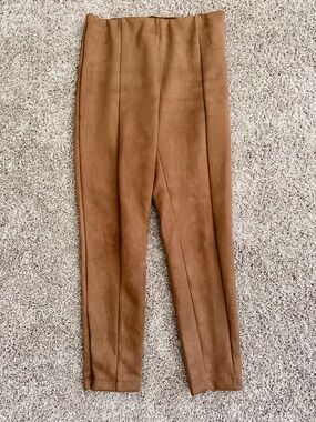 LOFT Faux Suede Brown Pants
